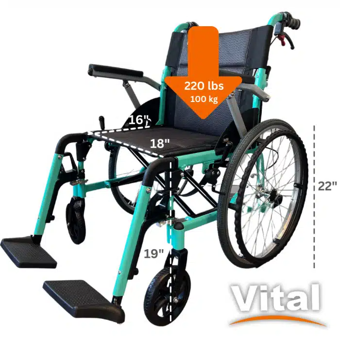 Lightweight Wheelchair – 18″ Seat