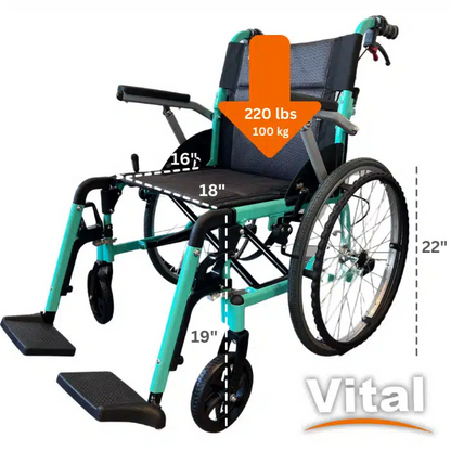 Lightweight Wheelchair – 18″ Seat