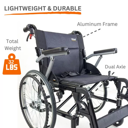 Lightweight Wheelchair – 18″ Seat