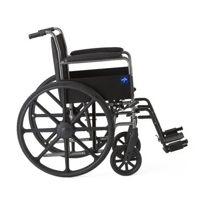 Medline K1 Manual Wheelchair with Full Length Arms and Swing-Away Footrests