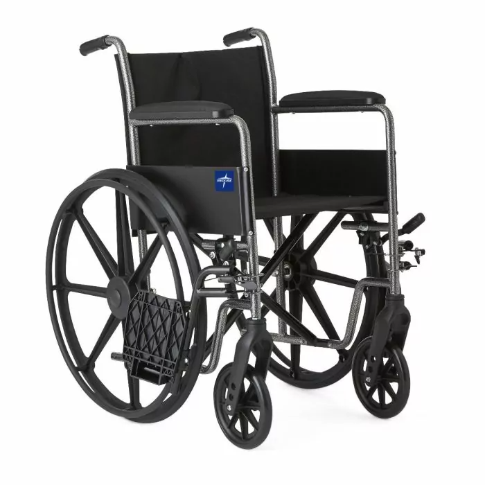 Medline K1 Manual Wheelchair with Full Length Arms and Swing-Away Footrests
