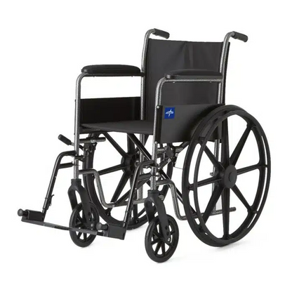 Medline K1 Manual Wheelchair with Full Length Arms and Swing-Away Footrests